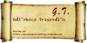 Görbicz Trisztán névjegykártya